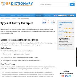 Types of Poetry Examples