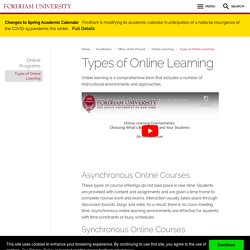 Types of Online Learning