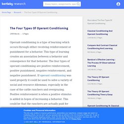 Article: The Four Types Of Operant Conditioning