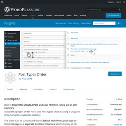 Post Types Order – WordPress plugin