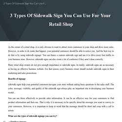 Types Of Sidewalk Sign You Can Use For Your Retail Shop