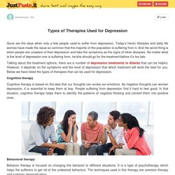 Types of Therapies Used for Depression