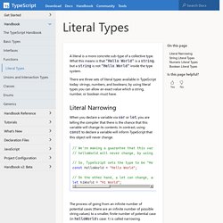 TypeScript: Handbook - Literal Types