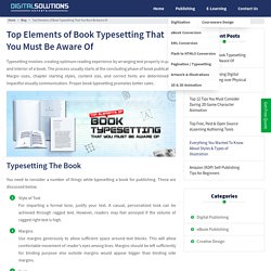 Book Typesetting: Top Elements That You Must Be Aware Of