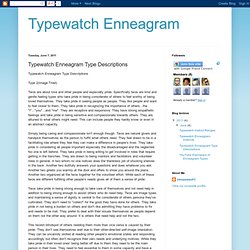 Typewatch Enneagram Type Descriptions