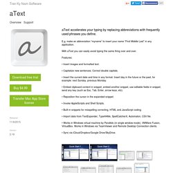 aText - Typing accelerator - Text macro utility for Mac.