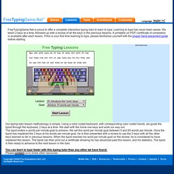 Free Touch Typing Lessons - Comprehensive 30 lesson typing tutor including home row.