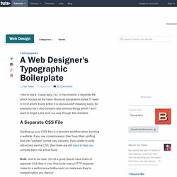 A Web Designer's Typographic Boilerplate