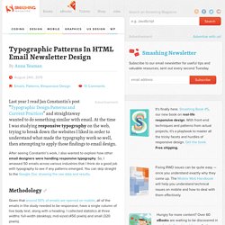 Typographic Patterns In HTML Email Newsletter Design