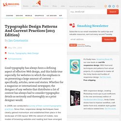 Case Study — Typographic Design Patterns And Current Practices (2013 Edition)