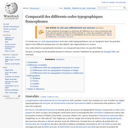 Comparatif des différents codes typographiques francophones