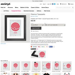 Pokemon Typography Framed Art Print by Kody Christian