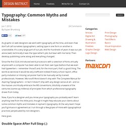 Typography: Common Myths and Mistakes