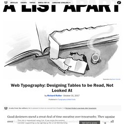 Web Typography: Designing Tables to be Read, Not Looked At