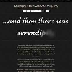 Typography Effects with CSS3 and jQuery