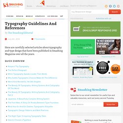 Typography Guidelines And References