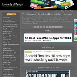 Elements of Design: Typography for Headlines Design Showcase