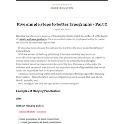 Five simple steps to better typography - Part 2