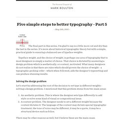 Five simple steps to better typography - Part 5