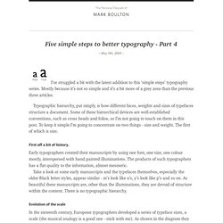 Five simple steps to better typography - Part 4