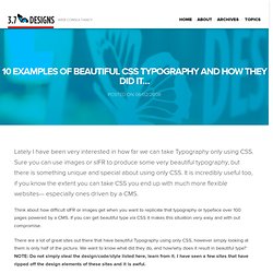 10 Examples of Beautiful CSS Typography and how they did it...