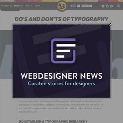 Do’s and don’ts of typography