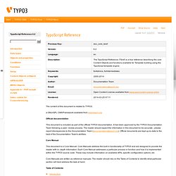 TYPO3 - the Enterprise Open Source CMS: Documentation: TSref (TypoScript Reference)