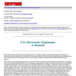 U.S. Electronic Espionage: A Memoir
