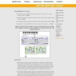 UBC Max/MSP/Jitter Toolbox