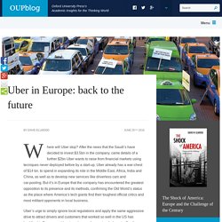 Uber in Europe: back to the future