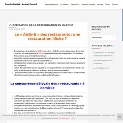 CABINET MERLET - 2017 - Le « AirBnB » des restaurants : une restauration illicite ?