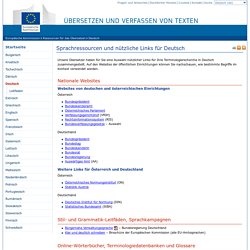 EU – Übersetzungshilfen – Sprachressourcen für Deutsch