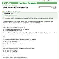 Ubuntu USB-Serial port install procedure