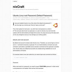 Ubuntu Linux root Password (Default Password)
