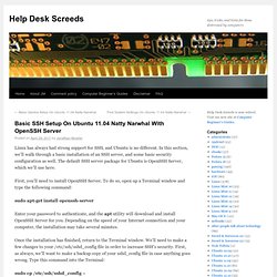 SSH Setup On Ubuntu 11.04 Natty Narwhal With OpenSSH Server