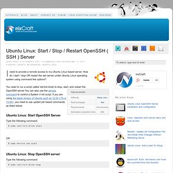 Ubuntu Linux: Start / Stop / Restart OpenSSH ( SSH ) Server