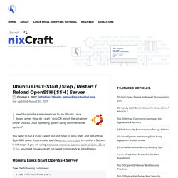 Ubuntu Linux: Start / Stop / Restart OpenSSH ( SSH ) Server