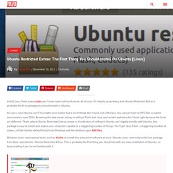 Ubuntu Restricted Extras: The First Thing You Should Install On Ubuntu [Linux]