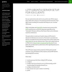 L2TP (Ubuntu) server setup for iOS clients