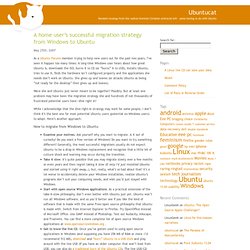 Ubuntucat » Blog Archive » A home user’s successful migration strategy from Windows to Ubuntu