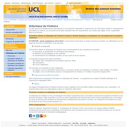 UCL/FLTR - Unité de didactique en histoire (DIHI)