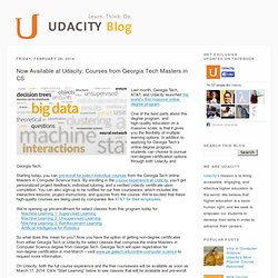 Now Available at Udacity: Courses from Georgia Tech Masters in CS
