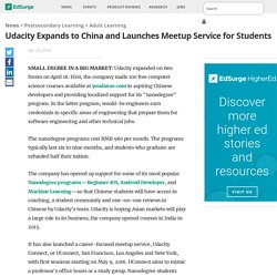 Udacity Expands to China and Launches Meetup Service for Students