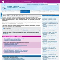 UDL Examples and Resources