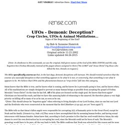 UFOs - Demonic Deception?