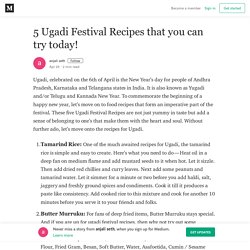 5 Ugadi Festival Recipes that you can try today! – anjali seth