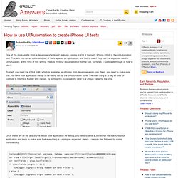 How to use UIAutomation to create iPhone UI tests