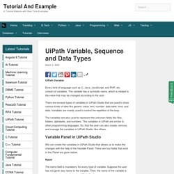 UiPath Variable, Sequence and Data Types