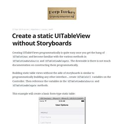 Create a static UITableView without Storyboards