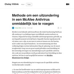 Methode om een uitzondering in een McAfee Antivirus onmiddellijk toe te voegen